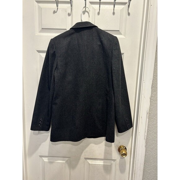 Vintage Eddie Bauer Charcoal Gray Wool Flannel Blazer Jacket  Womens Size Medium - Picture 7 of 8